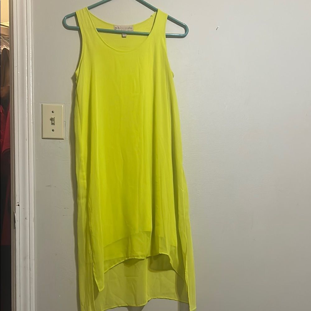 Philosophy Yellow High-Low Sundress Sleeveless Scoop Neck